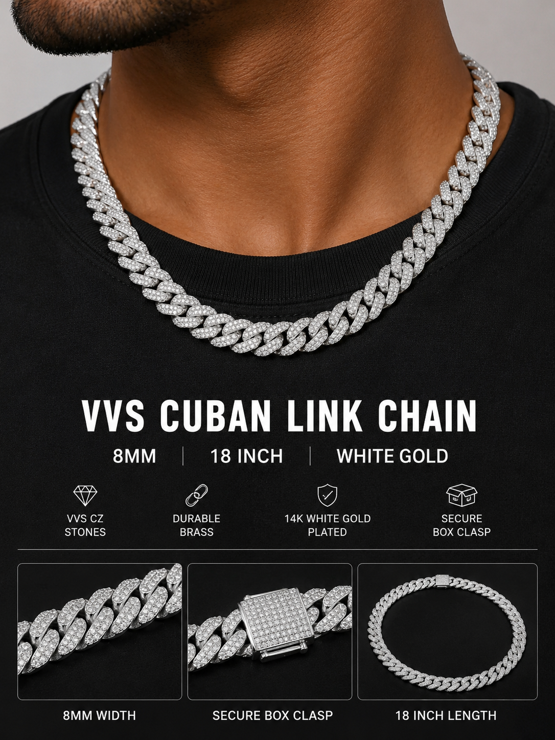 VVS CUBAN LINK CHAIN 14K GOLD